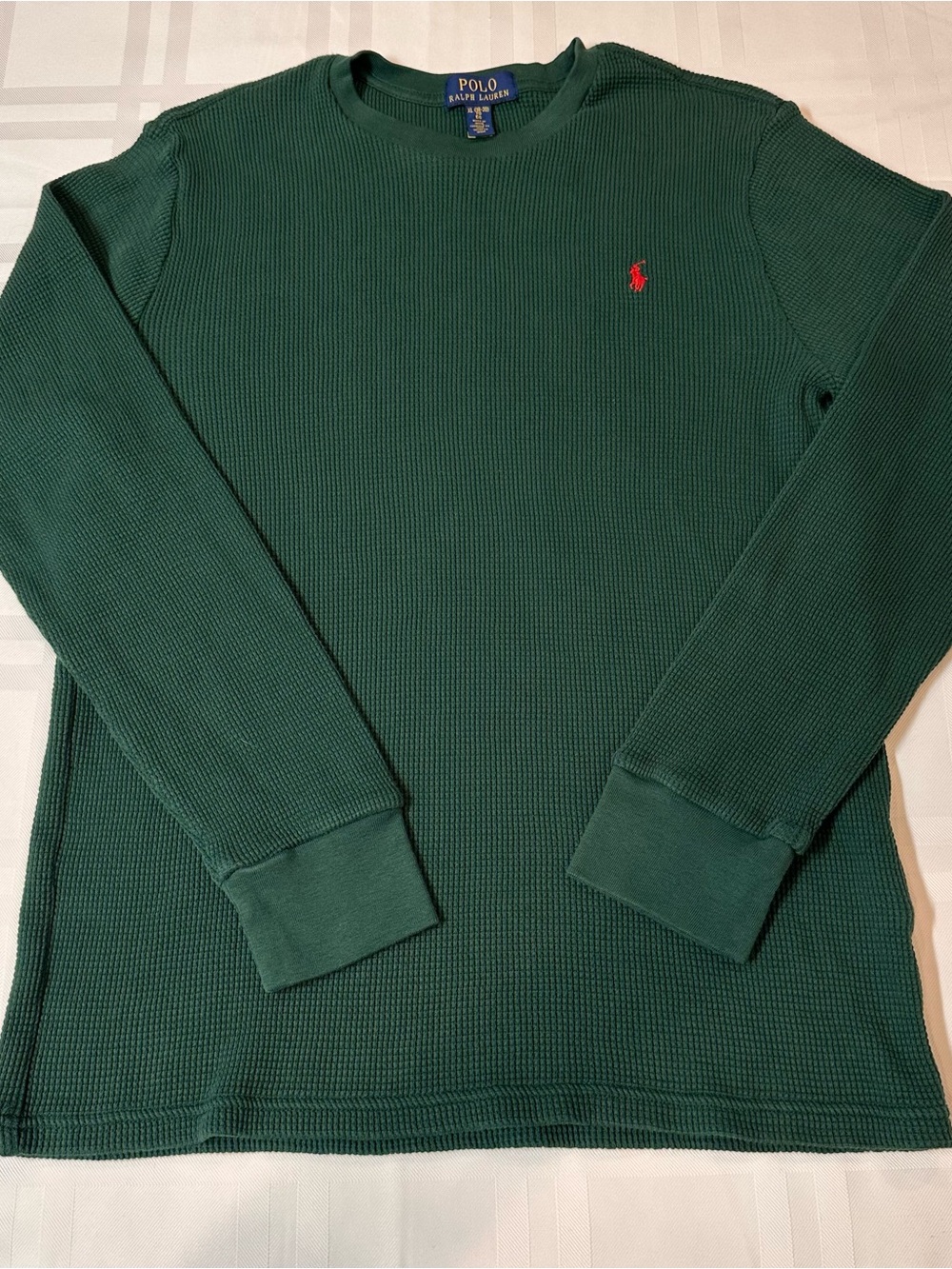 Polo Ralph Lauren Green Waffle Knit Thermal Long Sleeve Boy's
XL (18-20)